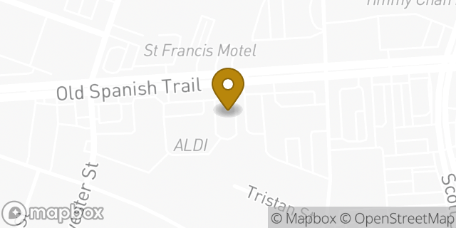 Map showing the location of Old Spanish Trail & La Salette in Houston, TX 77021