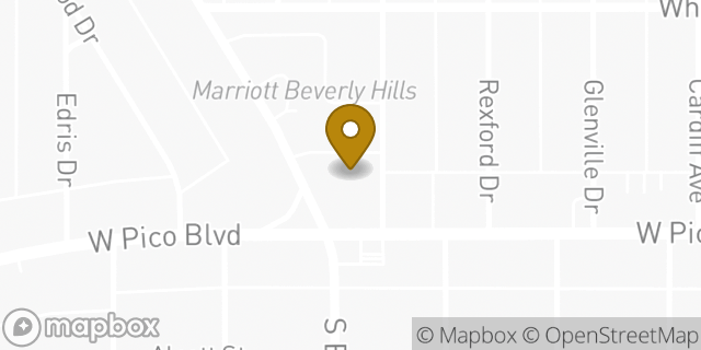 Map showing the location of Chase Bank in Los Angeles, CA 90035