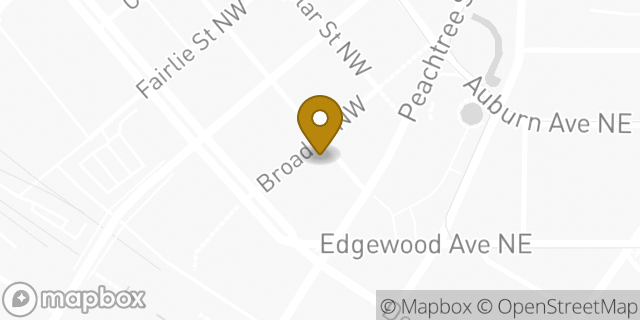Map showing the location of Bank Of America in Atlanta, GA 30303