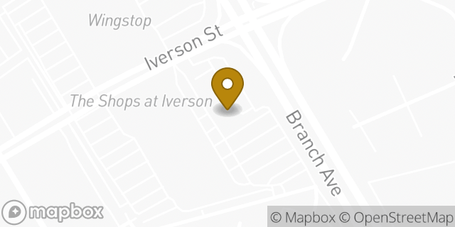 Map showing the location of Foot Locker in Hillcrest Heights, MD 20748