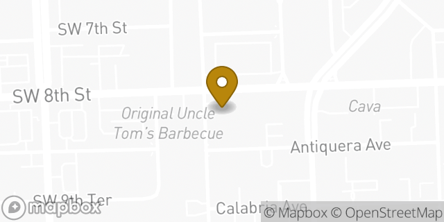 Map showing the location of Amazon Locker - Moss in Coral Gables, FL 33134