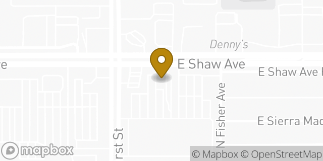 Map showing the location of Starbucks in Fresno, CA 93710