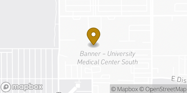 Map showing the location of Banner - University Medical Center South in Tucson, AZ 85713