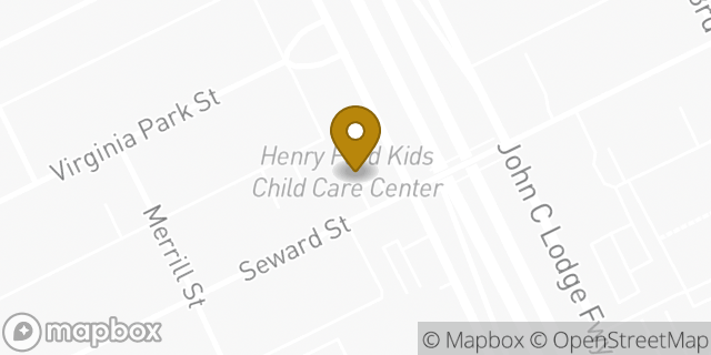 Map showing the location of Bright Horizons in Detroit, MI 48202