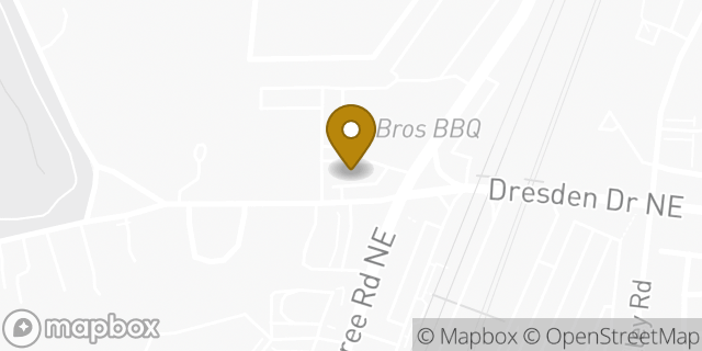 Map showing the location of Dunkin' in Brookhaven, GA 30319