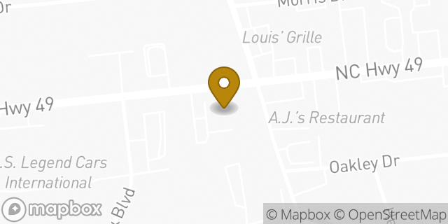 Map showing the location of AutoZone in Harrisburg, NC 28075