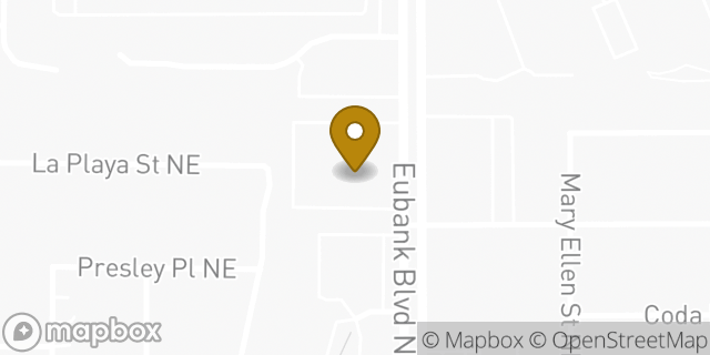 Map showing the location of The Church of Jesus Christ of Latter-day Saints in Albuquerque, NM 87111