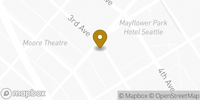 Map showing the location of National Car Rental in Seattle, WA 98101