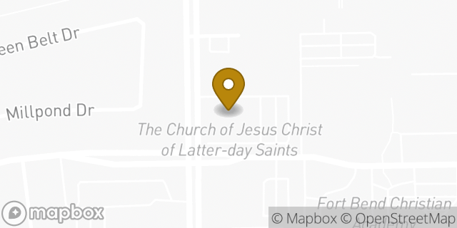 Map showing the location of The Church of Jesus Christ of Latter-day Saints in Sugar Land, TX 77478