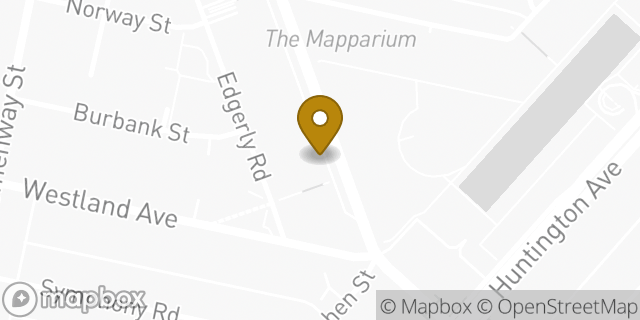 Map showing the location of Bank of America Walk-Up ATM | Church Park in Boston, MA 02115