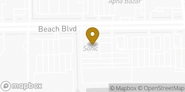 Map showing the location of Sonic Drive In in Jacksonville, FL 32246