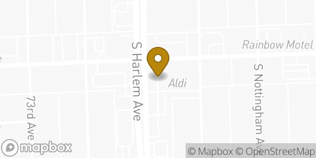 Map showing the location of Aldi in Chicago, IL 60638