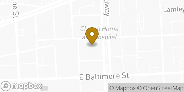 Map showing the location of Bright Horizons in Baltimore, MD 21231