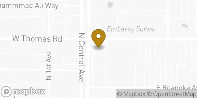 Map showing the location of Panera Bread in Phoenix, AZ 85004