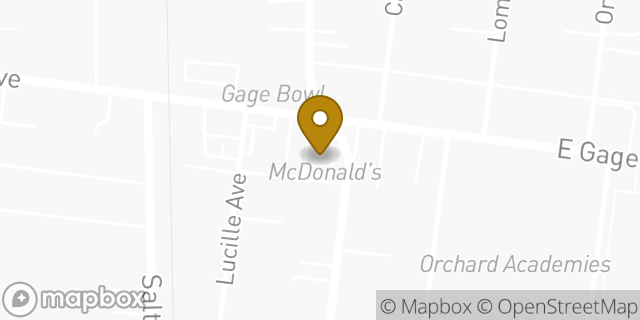 Map showing the location of McDonald's in Bell, CA 90201