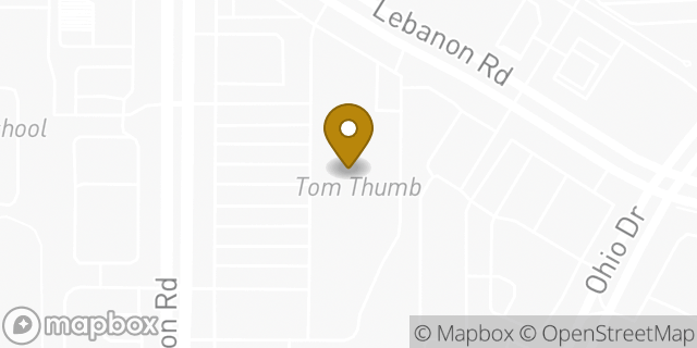 Map showing the location of Tom Thumb in Frisco, TX 75034