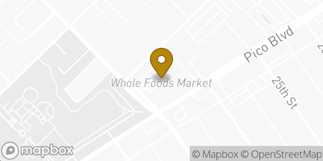 Map showing the location of Whole Foods Market in Santa Monica, CA 90404