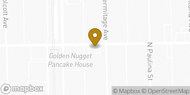 Map showing the location of Dunkin' in Chicago, IL 60640