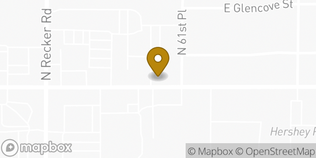 Map showing the location of Banner Health in Mesa, AZ 85205