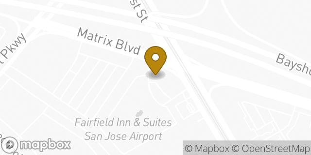 Map showing the location of Starbucks in San Jose, CA 95112