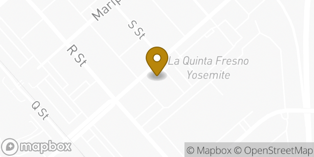 Map showing the location of Starbucks in Fresno, CA 93721