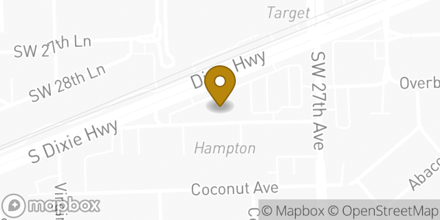 Map showing the location of Starbucks in Miami, FL 33133