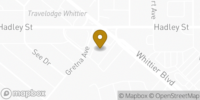 Map showing the location of Walgreens in Whittier, CA 90601