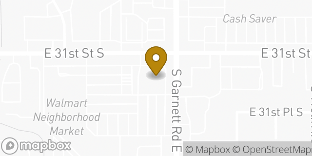 Map showing the location of EZPAWN in Tulsa, OK 74146