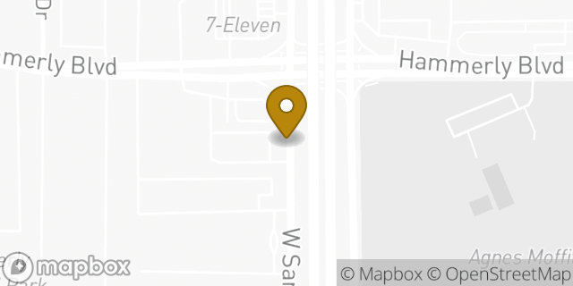 Map showing the location of Jack in the Box in Houston, TX 77043