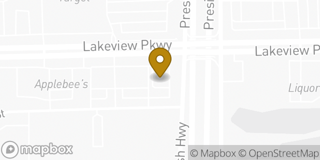 Map showing the location of Panera Bread in Rowlett, TX 75088