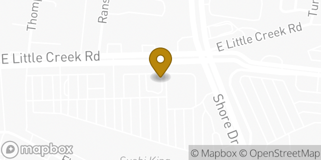 Map showing the location of Starbucks in Norfolk, VA 23518
