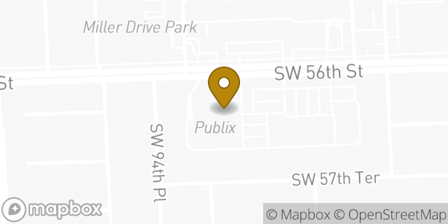 Map showing the location of Publix in Miami, FL 33165