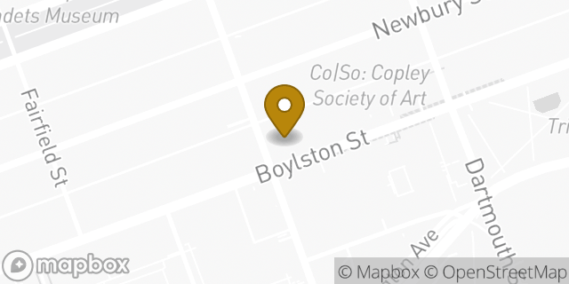 Map showing the location of Bank of America in Boston, MA 02116
