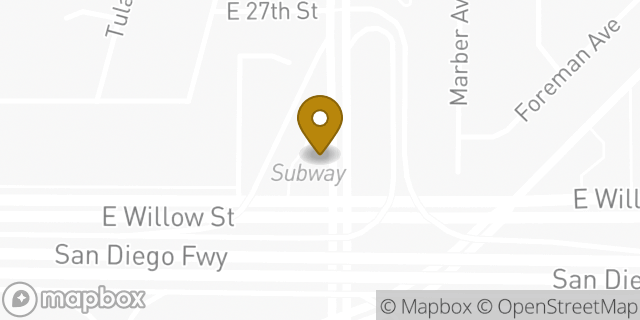 Map showing the location of Subway in Long Beach, CA 90815