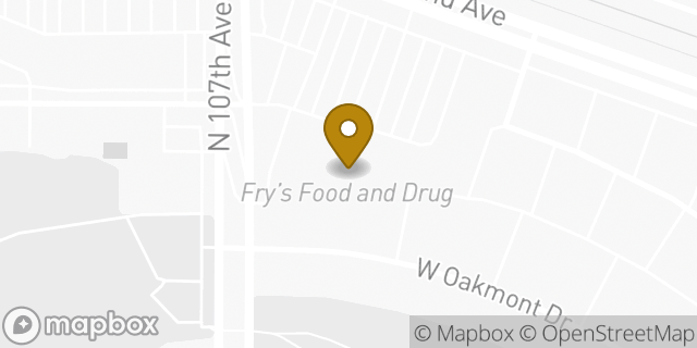 Map showing the location of Starbucks Coffee Company in Sun City, AZ 85351