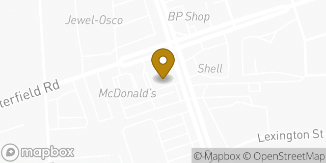 Map showing the location of Bank Of America in Elmhurst, IL 60126