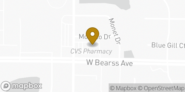 Map showing the location of ATM CVS in Tampa, FL