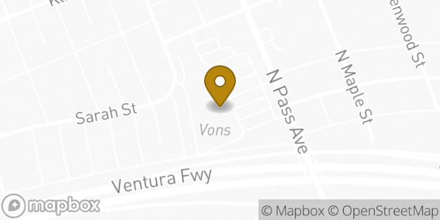 Map showing the location of Vons in Burbank, CA 91505