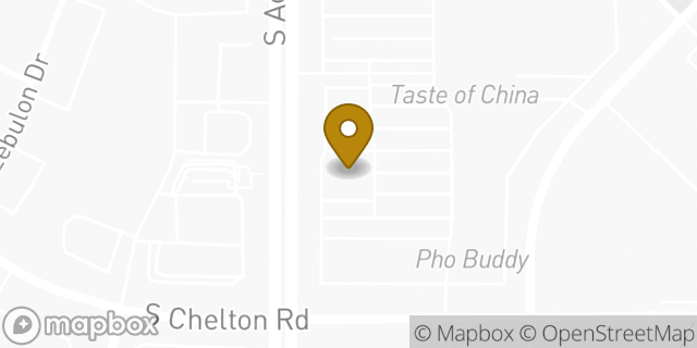 Map showing the location of AutoZone in Colorado Springs, CO 80916