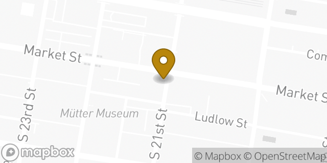 Map showing the location of Dunkin' in Philadelphia, PA 19103