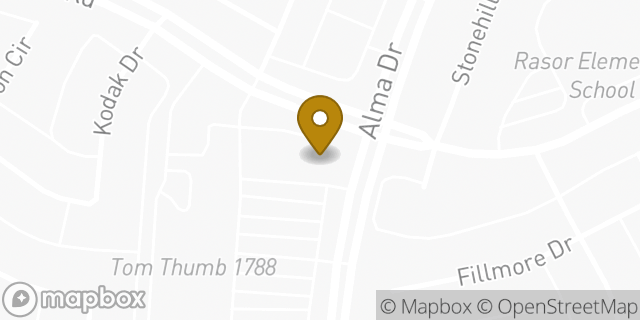 Map showing the location of Tom Thumb Express in Plano, TX 75025