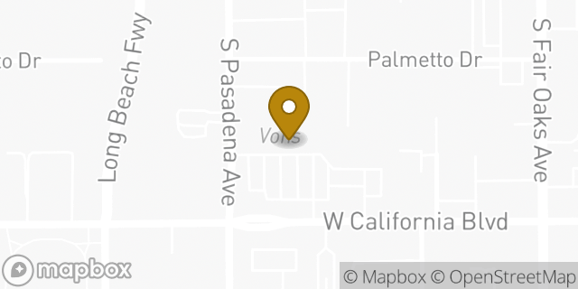 Map showing the location of Starbucks in Pasadena, CA 91105