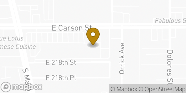 Map showing the location of Bank Of America in Carson, CA 90745
