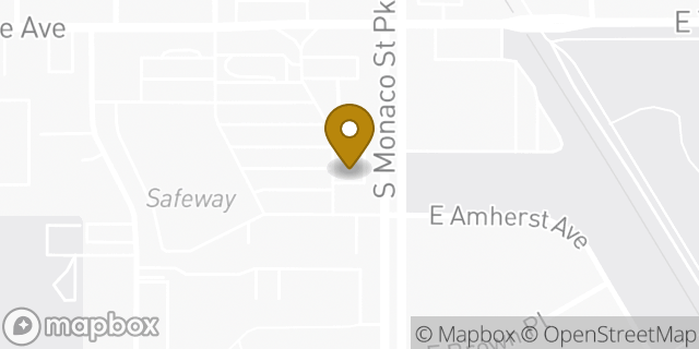 Map showing the location of Safeway Fuel Station in Denver, CO 80222