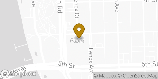 Map showing the location of Publix in Miami Beach, FL