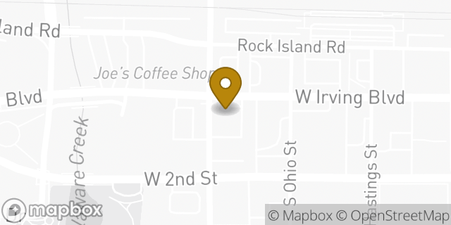 Map showing the location of Bank of America in Irving, TX 75060