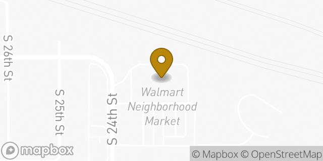 Map showing the location of Walmart in Kansas City, KS