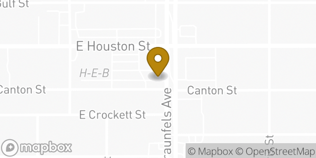 Map showing the location of New Braunfels and Houston H-E-B in San Antonio, TX 78202