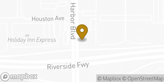 Map showing the location of Hertz in Fullerton, CA 92832