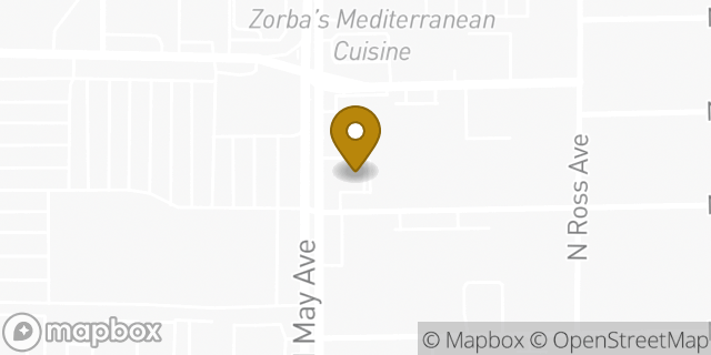 Map showing the location of May Ave in Oklahoma City, OK 73112